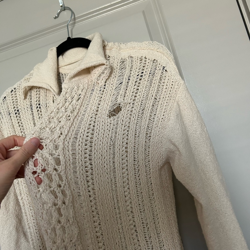Free People Sunlight Mixed Stitch Duster in Sandcastle - Picture 7 of 13